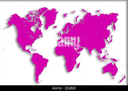 World Map with different Colours an Shape Bavaria Germany Stock Photo
