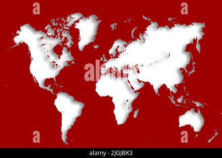 World Map with different Colours an Shape Bavaria Germany Stock Photo