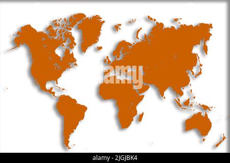 World Map with different Colours an Shape Bavaria Germany Stock Photo