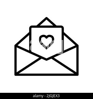 Open envelope icon with heart. Icon related to wedding. line icon style. Simple design editable Stock Vector