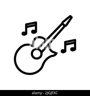 Guitar icon with tone. Icon related to party. line icon style. Simple design editable Stock Vector