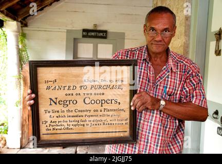 Jamaica,theGreenwood Great House is one of the sugar cane plantation houses from the 17th and 18 th century that is restored and where visitors can ha Stock Photo