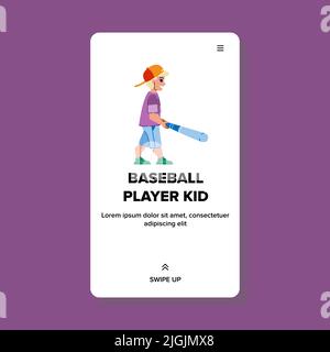 baseball player kid vector Stock Vector