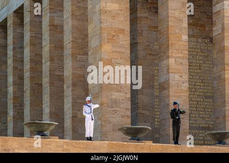 Ankara, Turkey - July 05, 2022: Anıtkabir, located in Ankara, is the mausoleum of Mustafa Kemal Atatürk, the founder of the Turkish Republic. Stock Photo