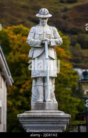 Fort William, Scotland - October 6th 2021: War memorial on The Parade in Fort William, Scotland - dedicated to the men of Fort William who gave their Stock Photo