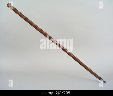 Runstav Wooden rod of wood. Round walking stick with brass dip shoe ...