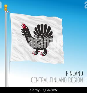 Central Finland regional flag, Republic of Finland, EU, vector illustration Stock Vector