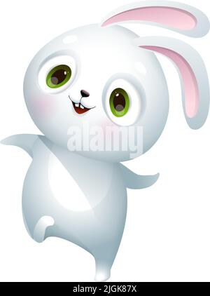 Cute Funny Baby Bunny or Rabbit Dancing or Jumping Stock Vector
