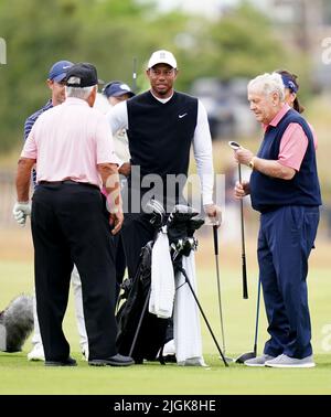 Rory McIlroy, Tiger Woods, Lee Trevino and Jack Nicklaus during the R&A Celebration of Champions event at the Old Course, St Andrews. Picture date: Monday July 11, 2022. Stock Photo