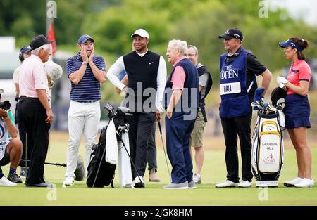 Rory McIlroy, Tiger Woods, Lee Trevino, Jack Nicklaus and Georgia Hall during the R&A Celebration of Champions event at the Old Course, St Andrews. Picture date: Monday July 11, 2022. Stock Photo