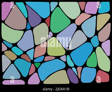 Abstract colorful wall bricks art isolated on black background - vector illustration Stock Vector