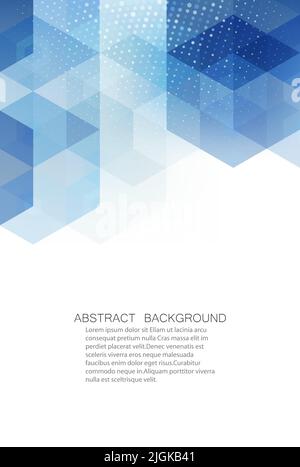 Vector background blue transparent hexagons and triangles. Geometric hexagon design. Stock Vector