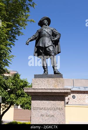 Statue of Gustavus Adolphus, King of Sweden in the 1600s, Tartu, Estonia, Europe Stock Photo