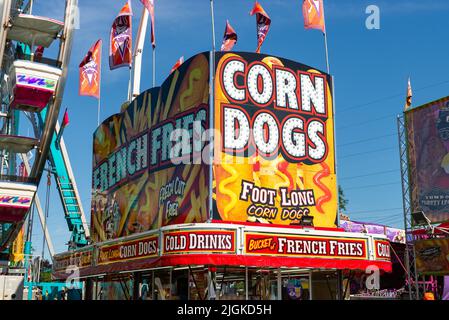 Generic carnival food vender at fair in small town. Stock Photo