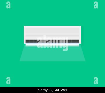 Air conditioner, split system for climate control with cold wind flows logo design.  Air Conditioning System. The concept of heat, cool air, cooling. Stock Vector