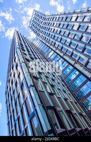 Hamburg, Germany - August 19, 2012: The Dancing Towers in Hamburg. Designed by BRT Architects of Hadi Teherani, completed in 2012 Stock Photo