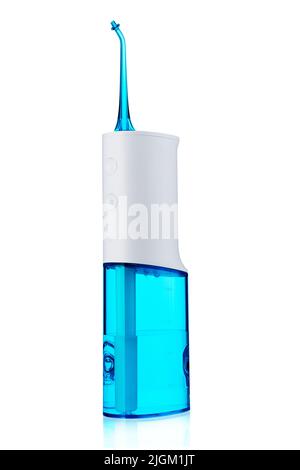 Oral Irrigator, Electric Interdental Cleaner. Dental water shower isolated on white Stock Photo