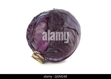 Whole purple cabbage isolated on white background Stock Photo