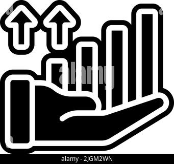 increasing bar graph icon . Stock Vector