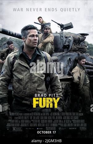 BRAD PITT POSTER, FURY, 2014 Stock Photo - Alamy