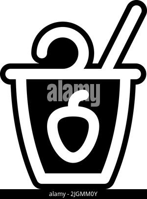 Grocery yogurt icon . Stock Vector