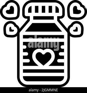 Love pills bottle icon . Stock Vector