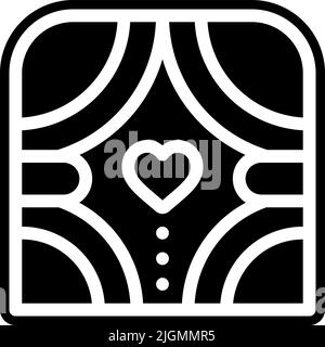 Love curtain icon . Stock Vector