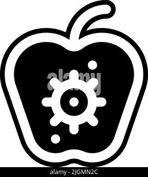 Microbiology apple icon . Stock Vector