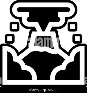 Natural disaster eruption icon . Stock Vector