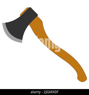 Icon logo ax for chopping wood, cartoon ax chopping sign Stock Vector