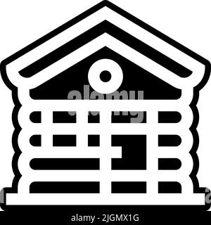 mountain cabin wooden glyph icon vector illustration Stock Vector Image ...