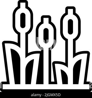 Wildlife cattail icon . Stock Vector