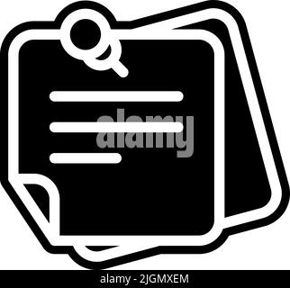 Work from home sticky notes icon . Stock Vector