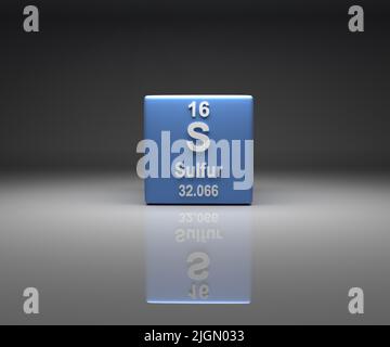 Icon of the element sulfur of the periodic table with representation of ...