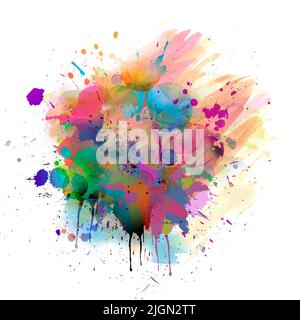 dog head with creative colorful abstract elements on light background color art Stock Photo