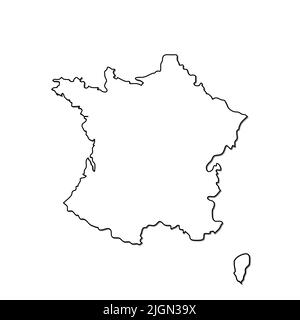 France map vector icon isolated on white background. Outline map of France vector icon Stock Vector