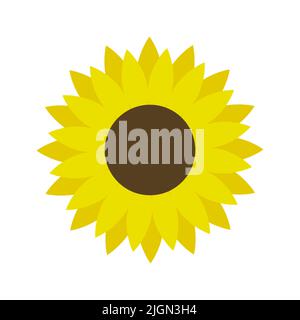 Sunflower icon vector isolated on white background Stock Vector