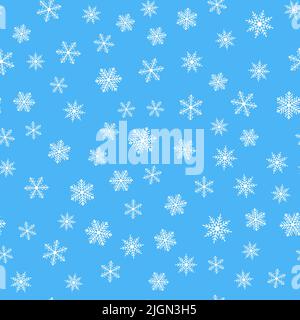 Seamless pattern with snowflakes on a blue background Stock Vector
