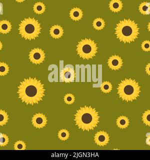 Sunflower seamless pattern vector illustration Stock Vector