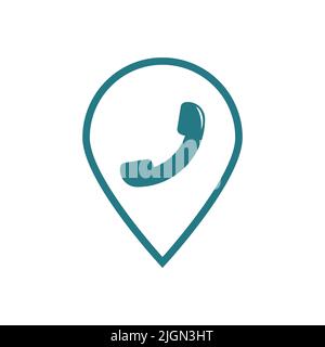 Telephone map location icon vector isolated on white background Stock Vector