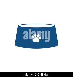 Dog bowl icon. Pet dog food bowl isolated on white background Stock Vector