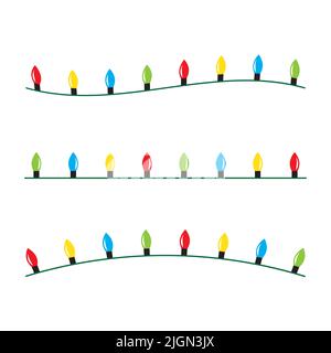 Christmas lights icon vector isolated on white background Stock Vector