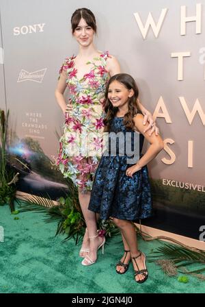 New York, USA. 11th July, 2022. Daisy Edgar-Jones and Jojo Regina attend premiere of the movie 'Where The Crawdads Sing' at Museum of Modern Art in New York on July 11, 2022. (Photo by Lev Radin/Sipa USA) Credit: Sipa USA/Alamy Live News Stock Photo