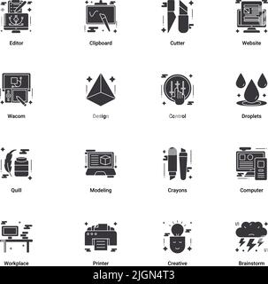 Drawing and writing tools icons set, cartoon style Stock Vector Image & Art  - Alamy