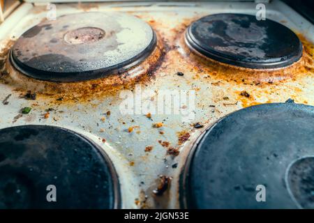 Corroded Kitchen Electric Range Cooking Stovetop Circular Burners