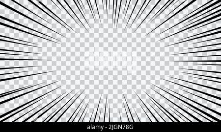 Black and white radial lines spped light or light rays comic book style  background. Manga or anime speed drawing graphic black radial zoom line on  wh Stock Photo - Alamy