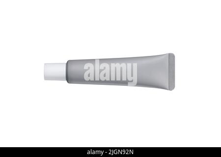 Realistic tube mockup. White plastic tube for toothpaste, cream, gel and shampoo. Blank packaging front and side view mockup. Template for Stock Photo