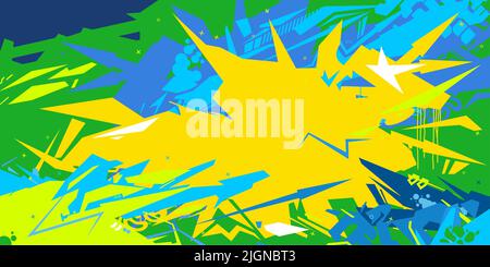 Flat Simple Hiphop Abstract Urban Street Art Graffiti Style Vector Illustration Background Template Stock Vector