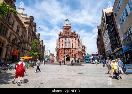 A view up King and Queen Street in Nottingham City, Nottinghamshire England UK Stock Photo