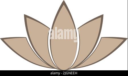 lotus flower symbol isolated on white background, vector illustration Stock Vector